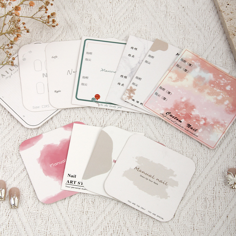 Nail Art Wear Cardboard Display Card Storage Simple Style Card Finished Product Display Photo Props Nail Art Card