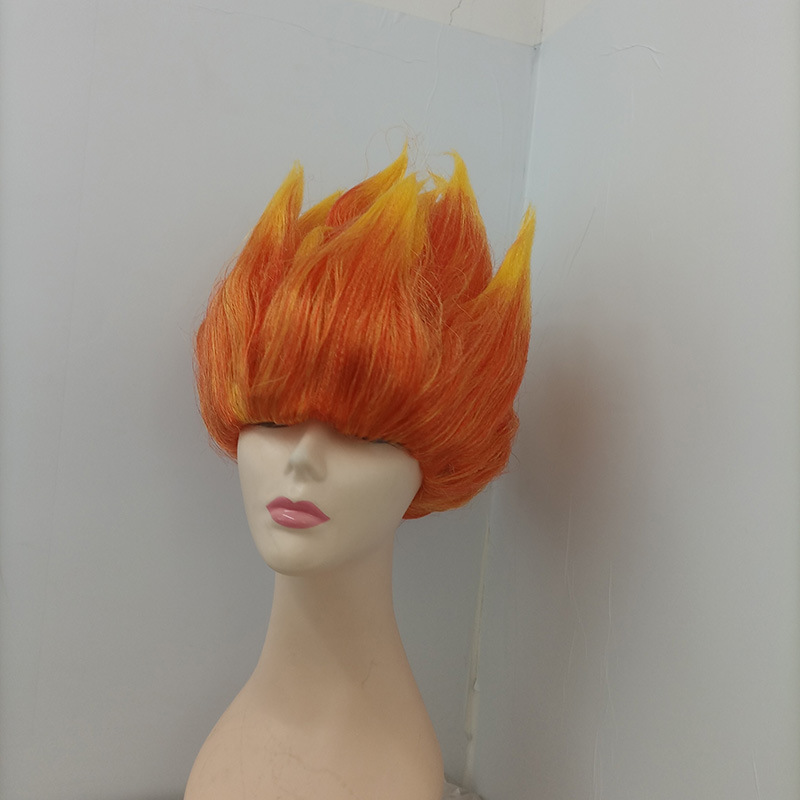 Super Saiyan orange mixed color dragon ball wig adult children anime wig cosplay performance hair set
