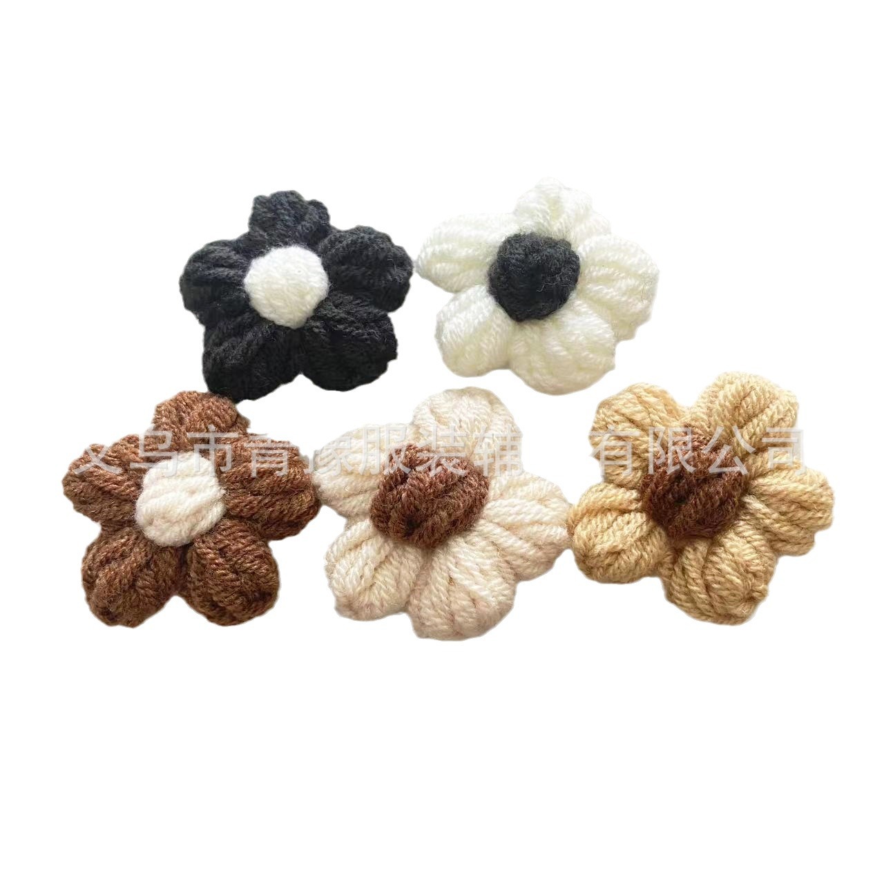 Spot Puff Flower DIY Hand-Knitted Wool Flower Knitted Small Flower Clothing Bag Socks Jewelry Accessories