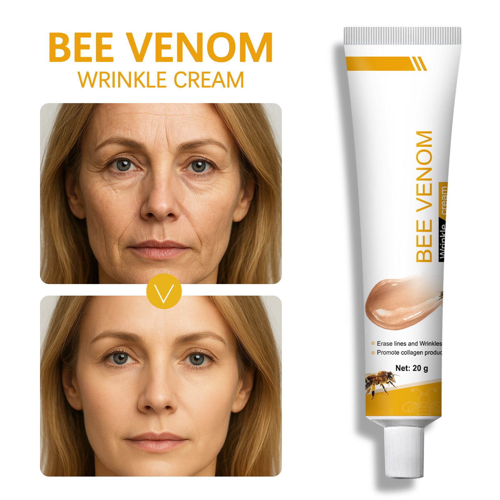 Cross-Border New Product Bee Venom Bee Venom Cream Gently Cares for Light Water-Locking and Improves Skin Elasticity and Moisturizing 20g