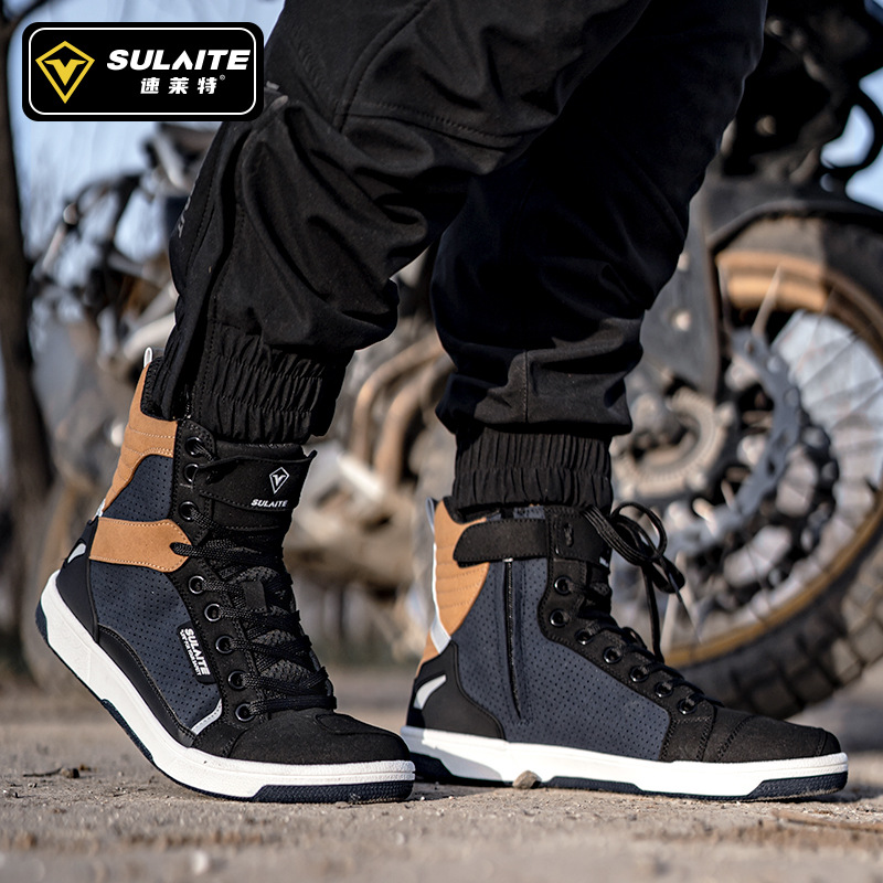 Motorcycle Riding Shoes Summer Breathable High-Top Anti-Fall Rider Motorcycle Boots Shoes Parkour Shoes All-Season Casual Boots