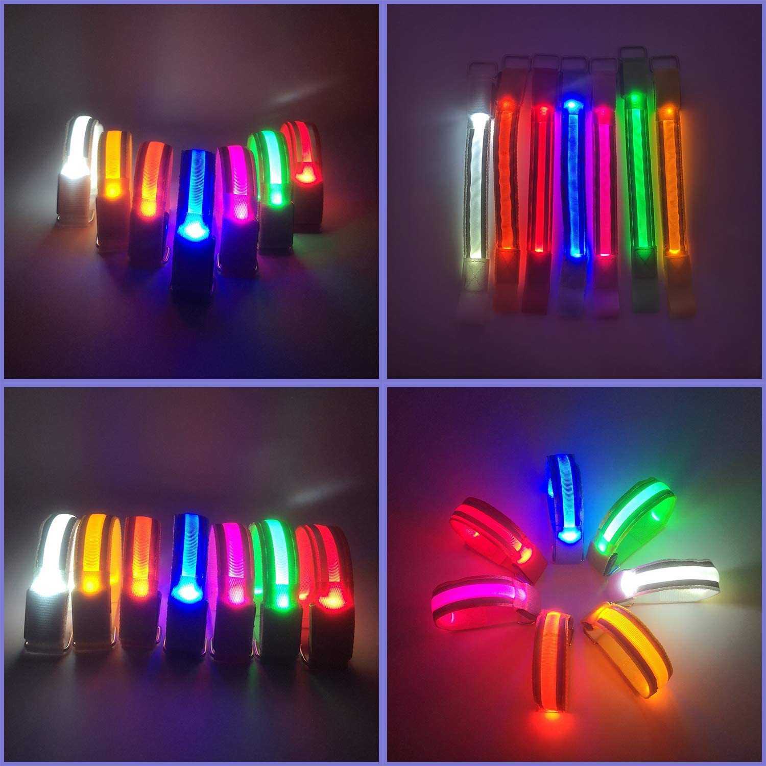 LED night running light USB rechargeable light-emitting arm belt safety sports flash reflective strip buckle LED light-emitting arm ring