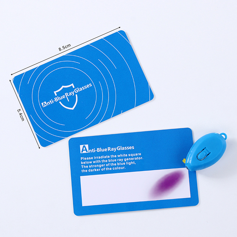 Customized Chinese and English anti-blue light test card glasses lenses anti-blue light card anti-blue light B- Class screwdriver manufacturers