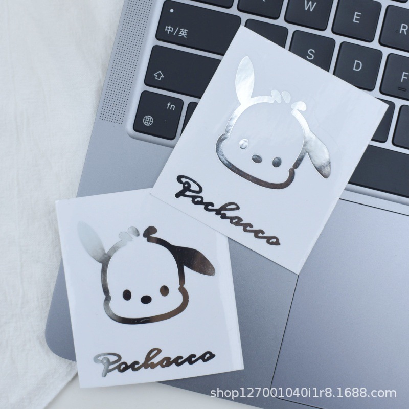 Sanrio Cute Cartoon Hand Account Sticker Children's Hand Account Sticker Waterproof Transparent Metal Sticker Simple Gift Box Decoration