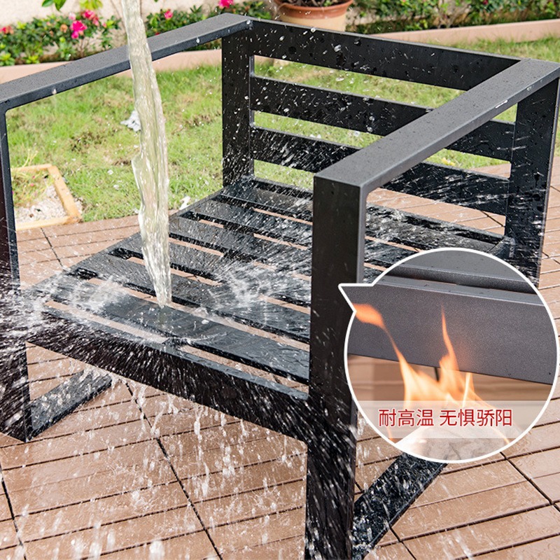Nordic outdoor metal sofa courtyard villa waterproof sunscreen leisure designer furniture hotel aluminum alloy sofa