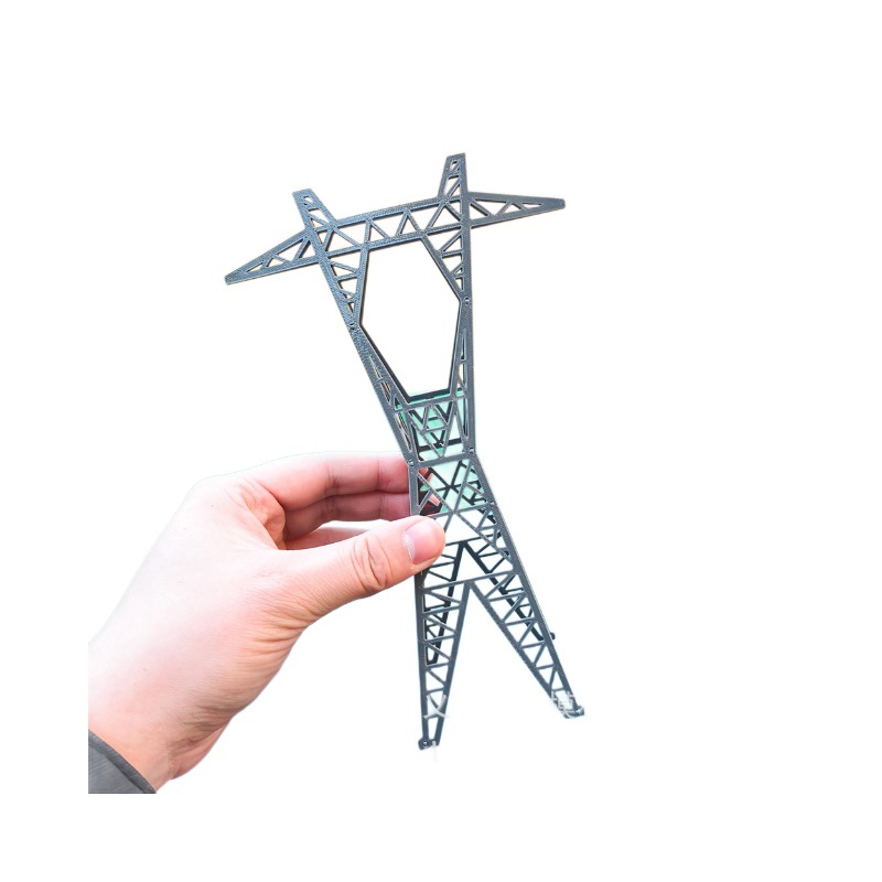 DIY Micro Landscape 1/200 Scale Mini Artificial Wire Tower Model Electric High Voltage Tower Cable Wine Glass