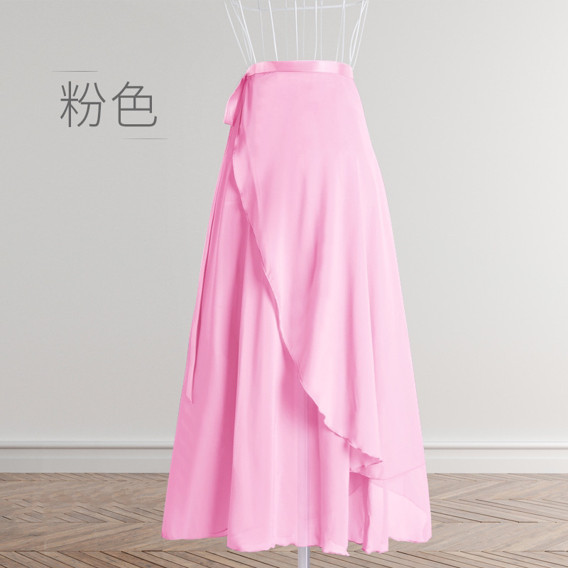 Adult Ballet Dress One-piece Lace-up Half-length Chiffon Apron Dancing Clothes Training Dress Long Dress Portrait Dress for Women