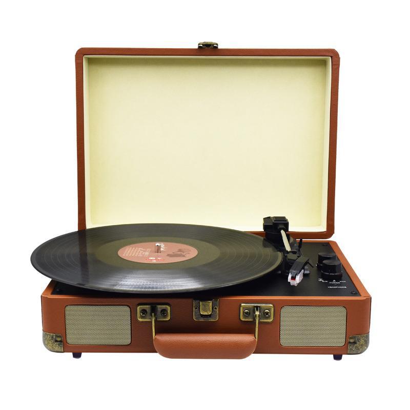 Black rubber record player record player record player suitcase machine black rubber record player gift cross-border e-commerce preferred manufacturers