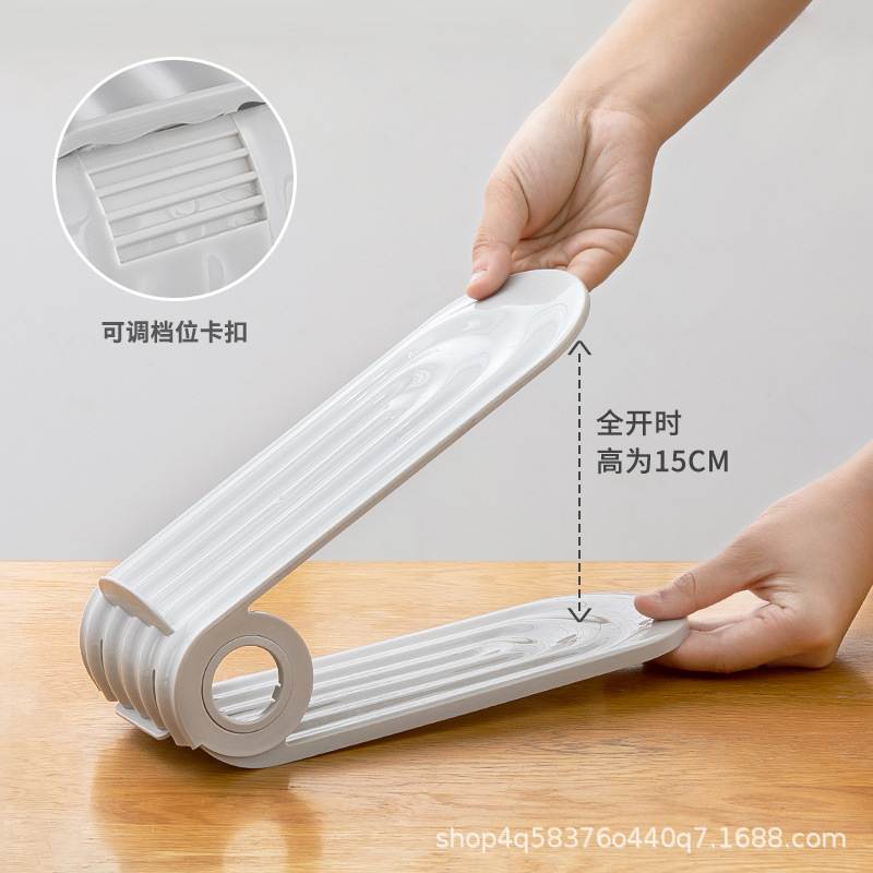 Simple Storage Shoe Rack Simple Folding Shoe Bracket Plastic Double-Layer Integrated Adjustable Shoe Rack Shoe Storage Rack