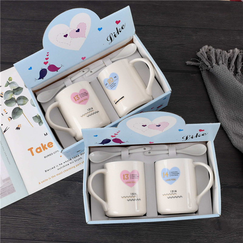 Креативная керамическая кружка, подарок на День святого Валентина, набор кружек