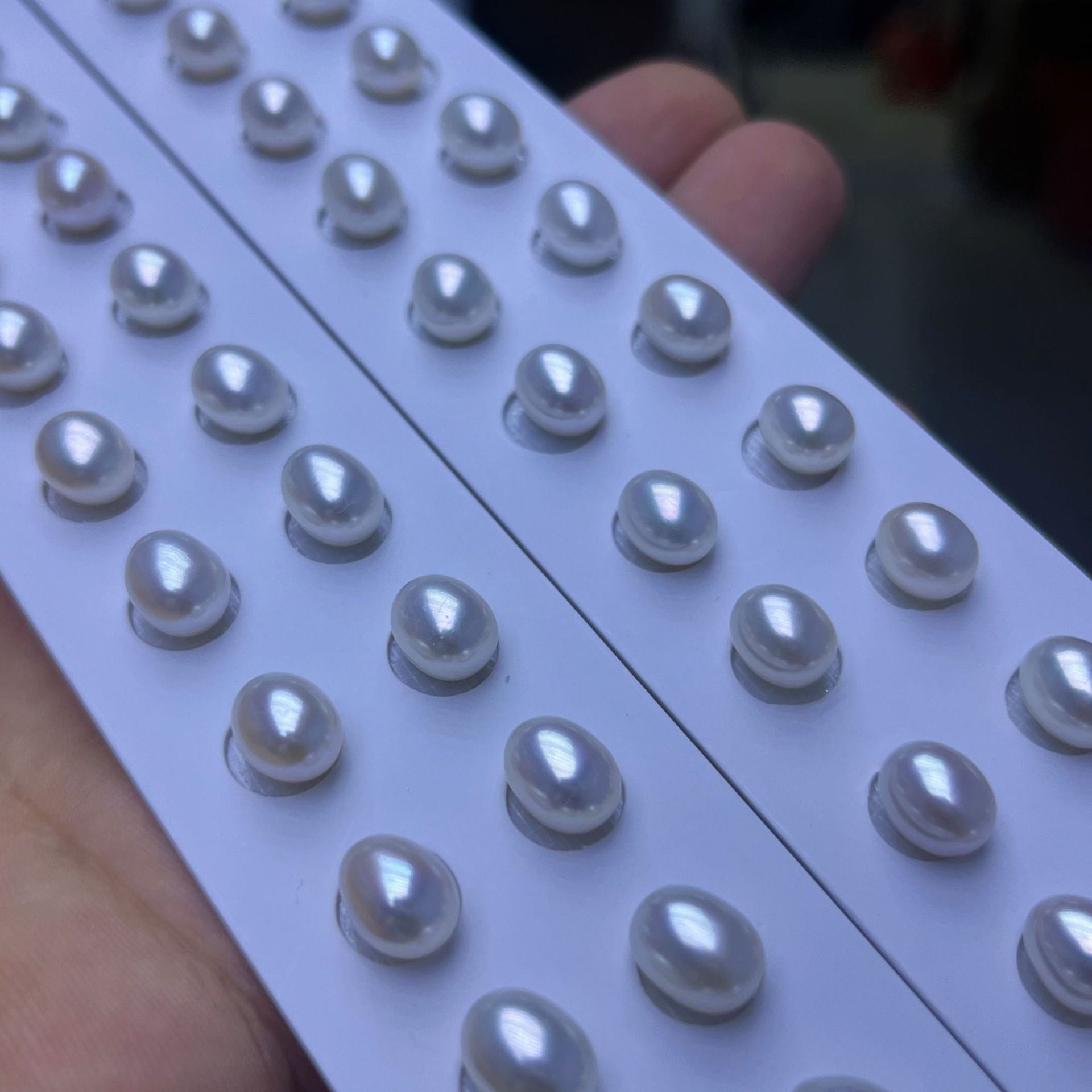 Half-Hole/Full-Hole Water Drop Rice-Shaped Pearls 6.5-7mm Freshwater Natural Pearl Earrings Earrings Accessories Loose Beads Bare Beads