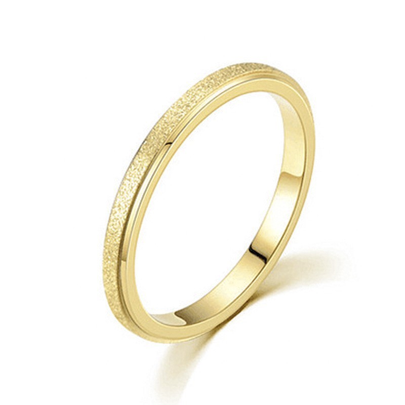 European and American Popular Fashion Titanium Steel Frosted Ring Women's Popular Simple Plain Ring Couple Ring Cross-Border Hand Jewelry Wholesale