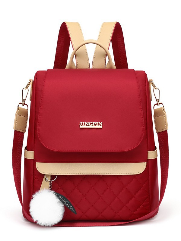 Backpack New 2025 Fashion Korean Oxford Cloth Crossbody Portable Simple Rhombic Travel Casual Women's Backpack