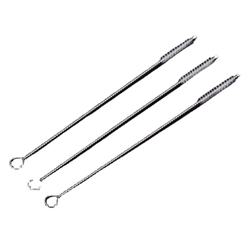 Stainless steel bottle straw brush straw cleaning brush 175mm guide brush bottle spiral soft bristle straw brush