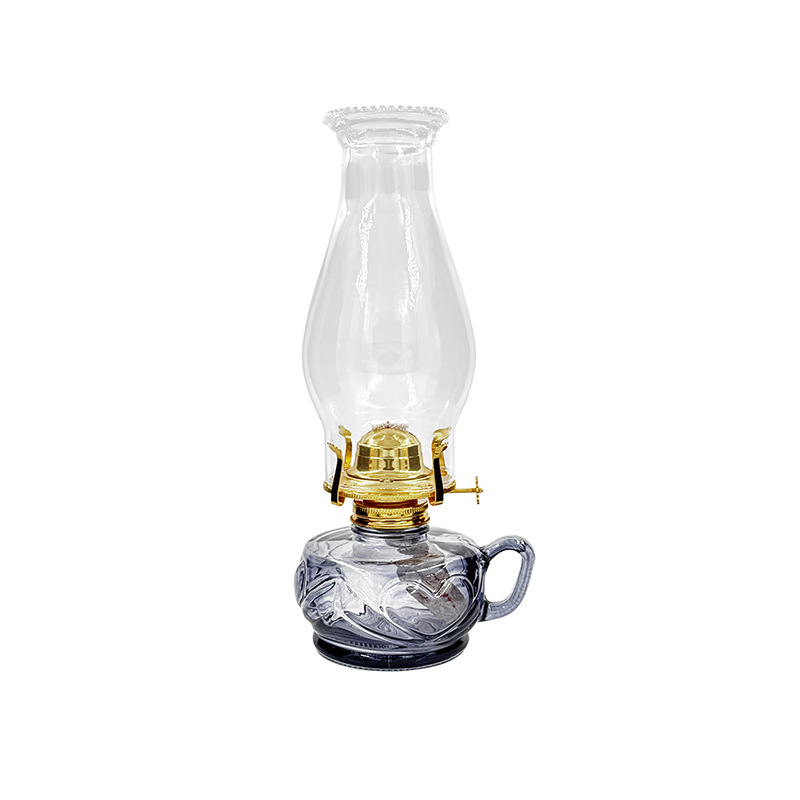 Large glass kerosene lamp with handle candle holder butter lamp atmosphere lamp indoor and outdoor lighting lamps exported to Europe and America
