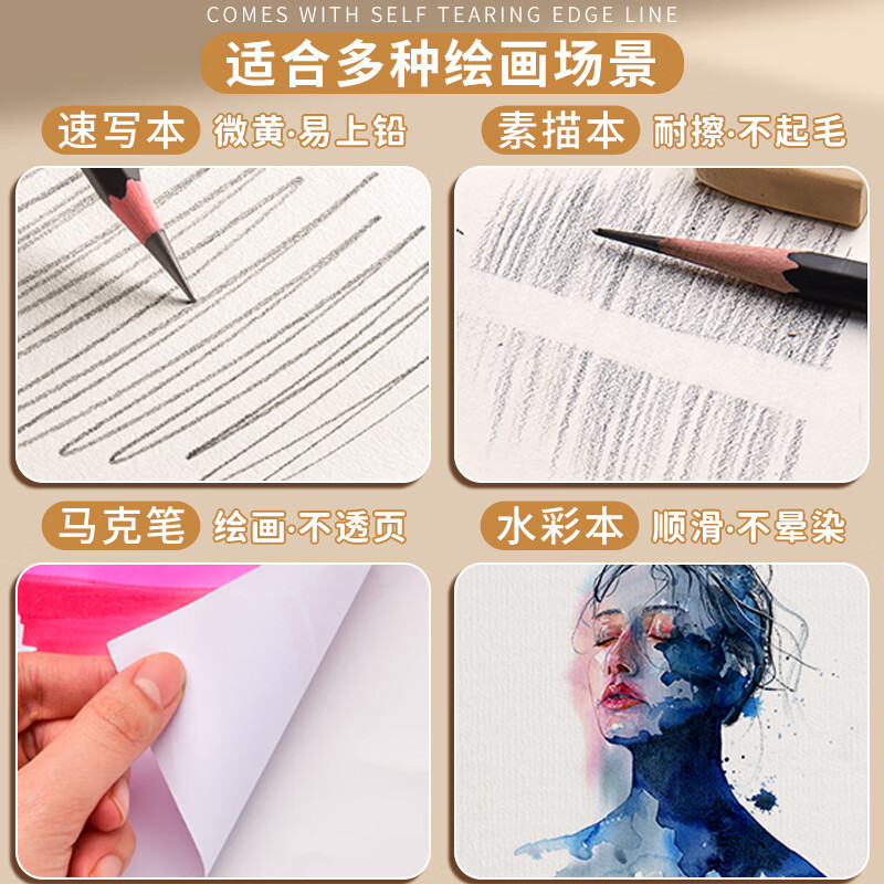 A4 Sketchbook Thickeneded 8K Drawing Book Art Special Sketchbook Picture Book Sketch Paper Primary School Kidsren's Painting