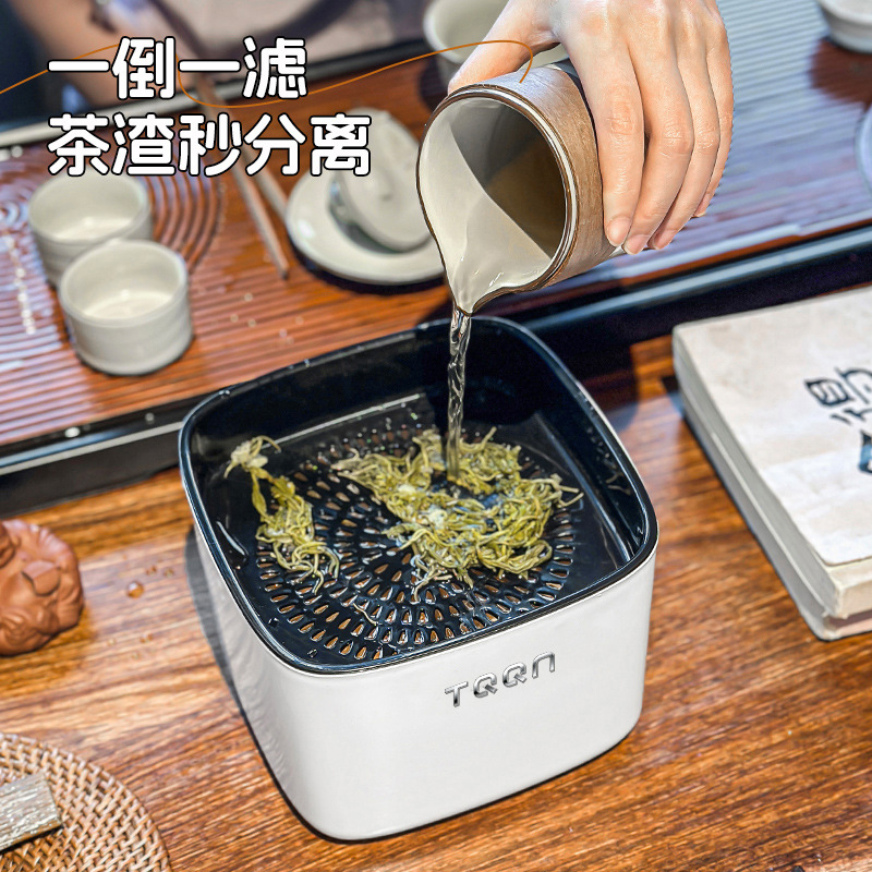 Desktop Tea Bucket Tea Residue Separation Filter Bucket Tea Ceremony Tea Table Trash Can Kung Fu Tea Set Accessories Household Waste Water Bucket