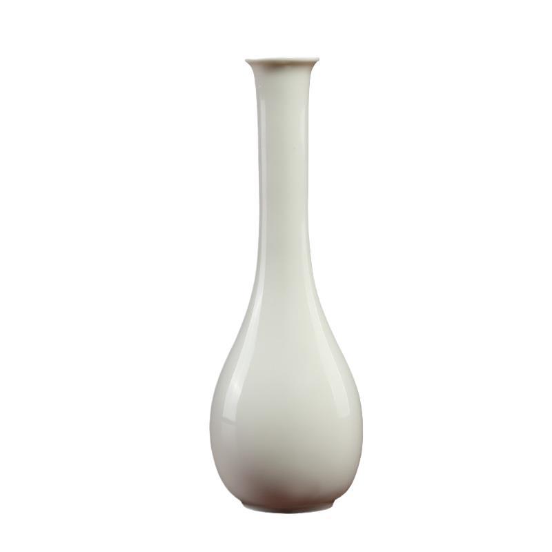 Vase for Offering to Buddha, Jade Purification Vase, Ceramic Guanyin Vase, Flower Arrangement Nectar Vase, Bodhisattva Water Purification Vase, White Porcelain Purification Vase in Front of Buddha