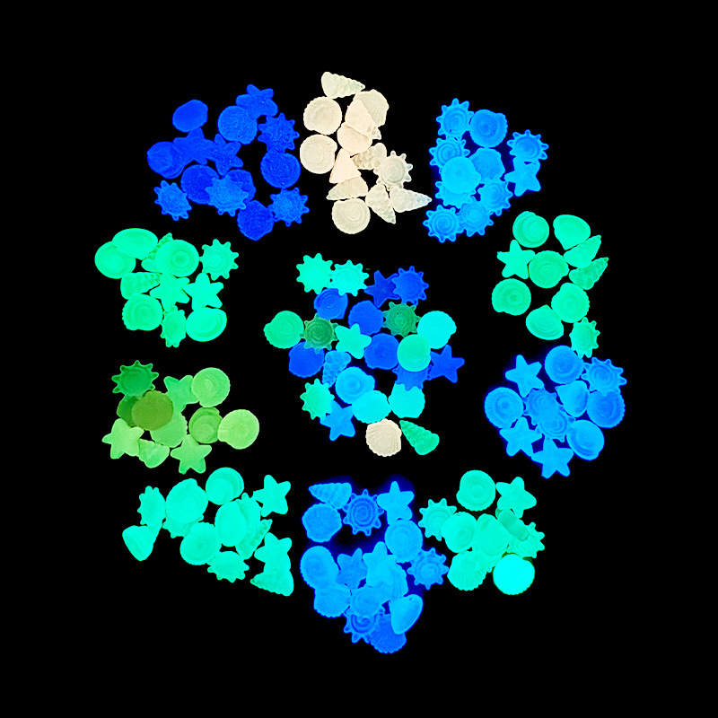 1CM small size luminous shell artificial bright aquarium landscaping luminous stone fish tank color stone fluorescent stone garden