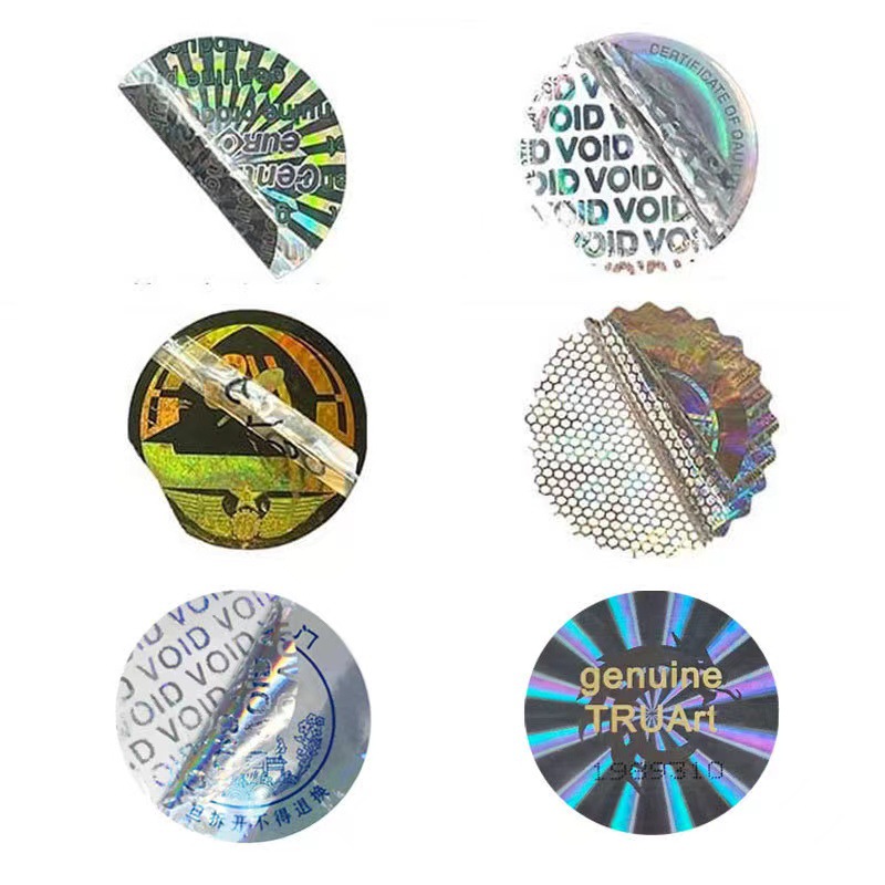 Holographic Laser Laser Anti-Counterfeiting Label Disposable Anti-Counterfeiting Sticker Viod Trademark Unkeeping Bottom Anti-Counterfeiting Code Fragile Label