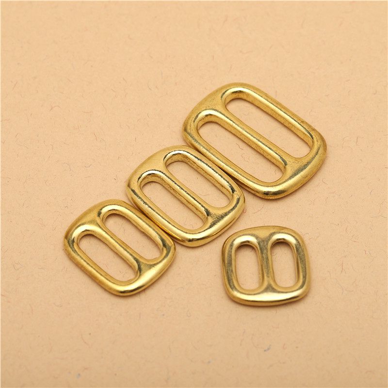 Pure Brass seamless Japanese buckle shoulder strap adjustable buckle copper Japanese ring DIY handmade leather bag belt accessories