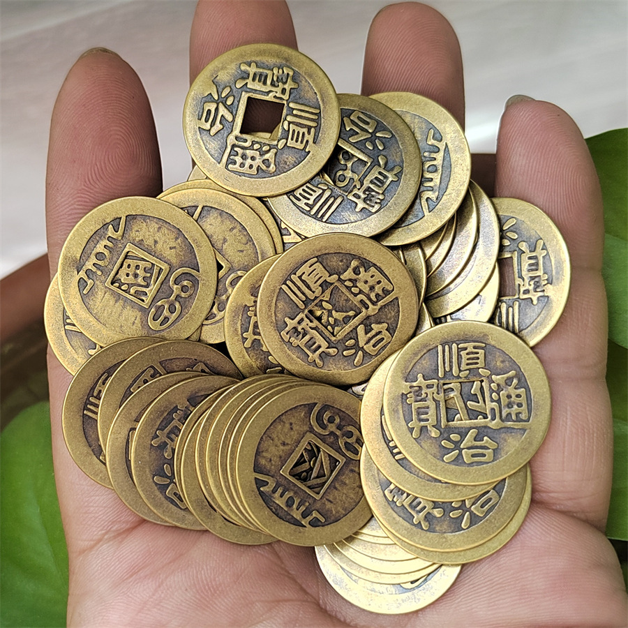 Factory wholesale 2.3cm pure copper five emperor money six emperor money copper antique coins Qing Dynasty ten emperor money Qianlong