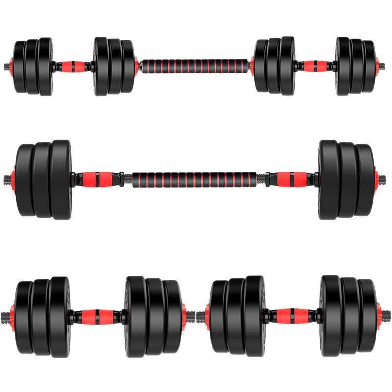 Men's Fitness Dumbbell Equipment Plastic Cement Filling Household Multi-function Adjustable Weight Dumbbell Disassembly Barbell
