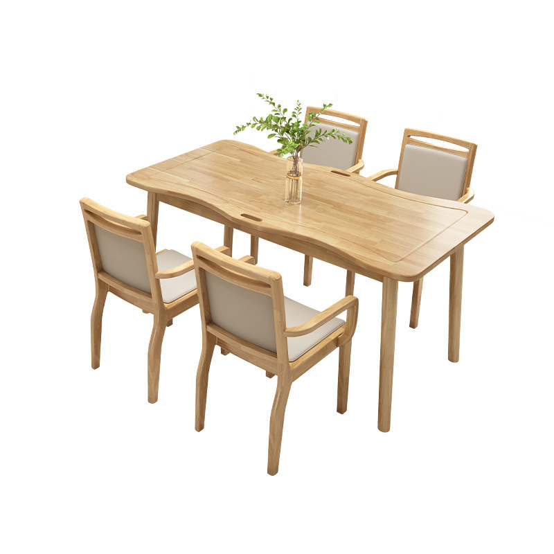 Elderly-Friendly Furniture Solid Wood Elderly Dining Tables and Chairs Nursing Home Elderly Apartment Dining Tables and Chairs Health Care Institution Elderly-Friendly Tables and Chairs