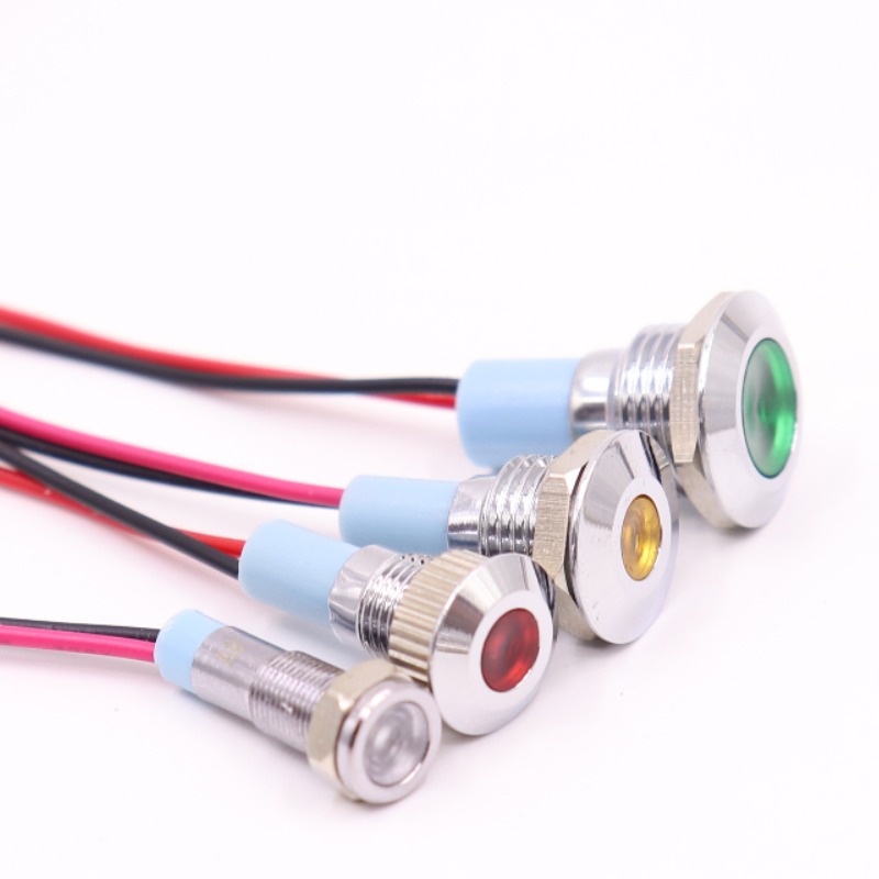 6Mm8Mm10M12Mm Metal Indicator Led Power Signal Light Waterproof Display Light Two-Color 12V24V220V