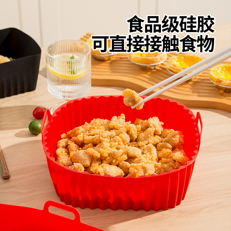 Силиконовая чаша для фритюрницы, поднос для духовки, складная, многоразовая, легкая в очистке, термостойкая, пищевой силикон