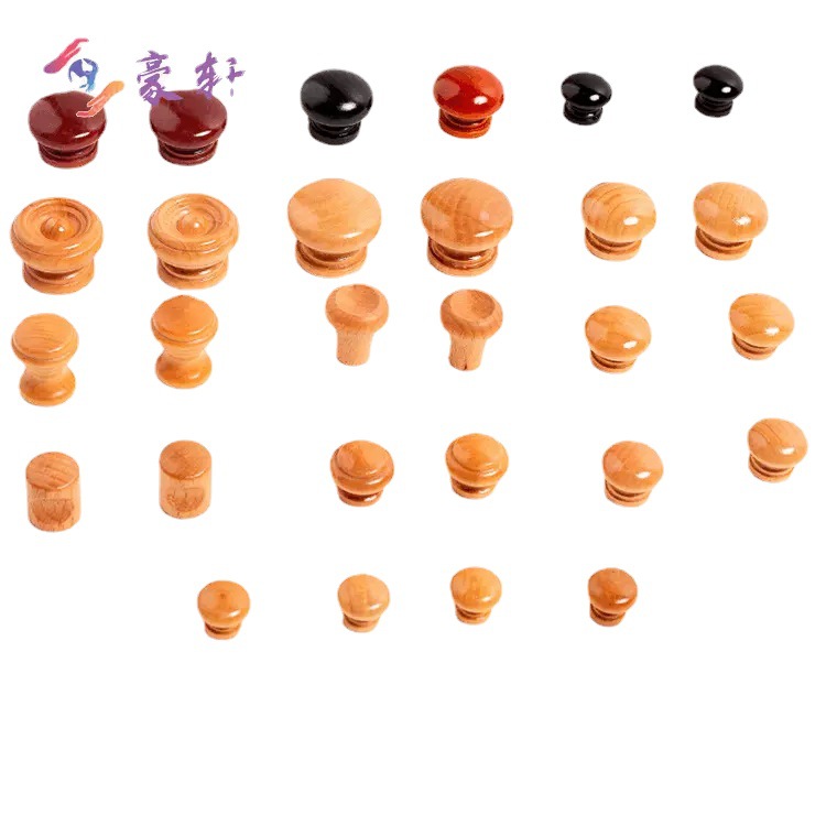 Mushroom Small Wooden Handle Single Hole Drawer Handle Solid Wood Door Handle Round Ball Handle Modern Simple Wardrobe Handle