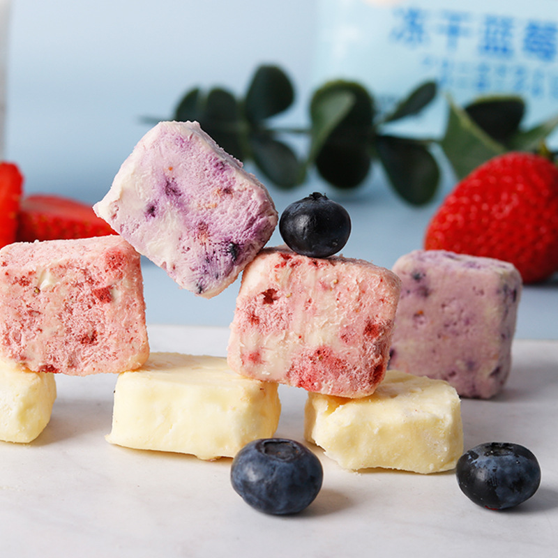 Fasimiyu freeze-dried yogurt block fruit grain Strawberry Blueberry yellow peach cheese new freeze-dried casual snack 45g