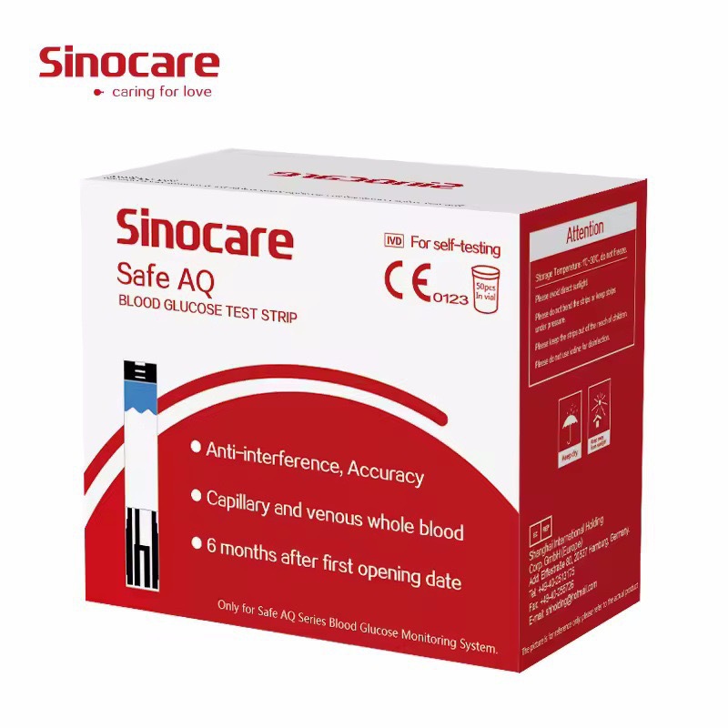 Sinocare Safe Aq Export Model Export Code-Free Blood Glucose Meter Accurate Home Blood Glucose Measuring Instrument Test Paper