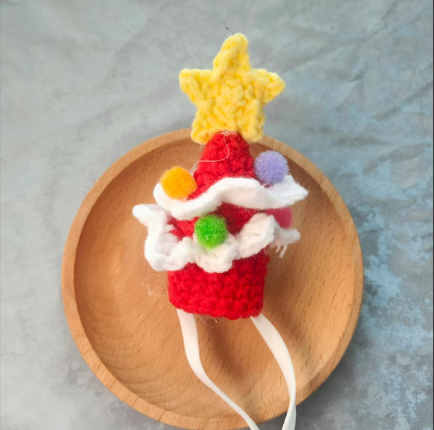 Amazon Christmas Big Goose Ornament Set Pet Hat Mini Knitted Crochet Cute Hamster Hat Doll Hat