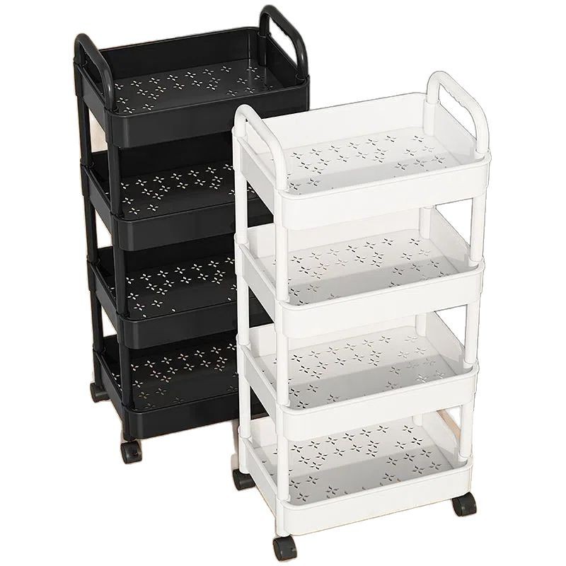 Kitchen Multi-functional Storage Rack Mobile Trolley Floor Multi-layer Storage Rack Bookshelf Snack Fruit and Vegetable Storage Rack
