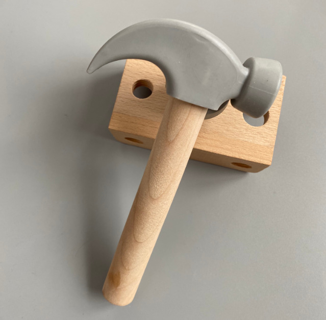 Children's Small Hammer Claw Hammer Wood Hammer Toy Simulation Small Wood Hammer Beating Toy Kindergarten Woodworking Workshop Tools