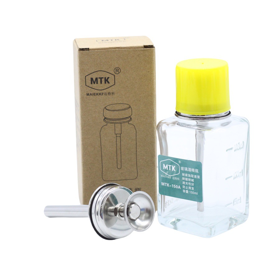 Прессованная стеклянная алкогольная бутылка с утолщенным медным сердечником, прозрачная, промышленная, антистатическая, оптовая бутылка для маникюра