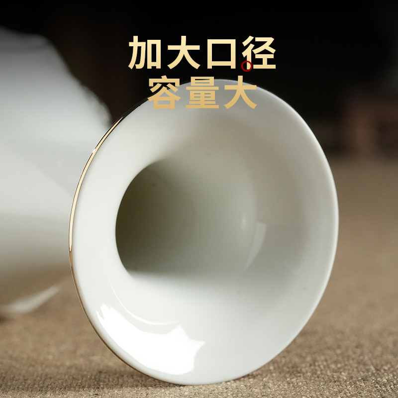 Ceramic Gold-Painted Jade Water Bottle for Buddha, Flower Vase Ornaments, Guanyin Bodhisattva Water Bottle, Buddha Supplies, Buddha Supplies