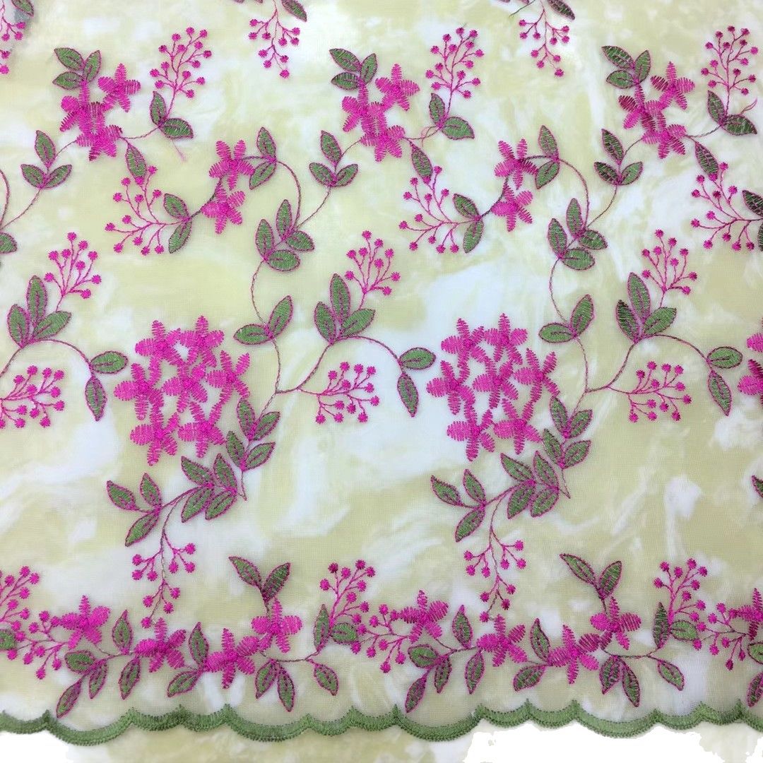 Pastoral Fashion Mesh Embroidered Lace Cloth Hanfu Antique dress Wedding Dress Fabric Embroidered Fabric