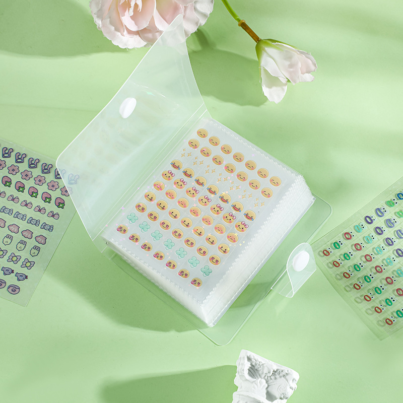 Mini Decco Sticker Book Cute Little Nose Sticker Book Small Nose Laser Star Handbook Material Decorative Sticker Book