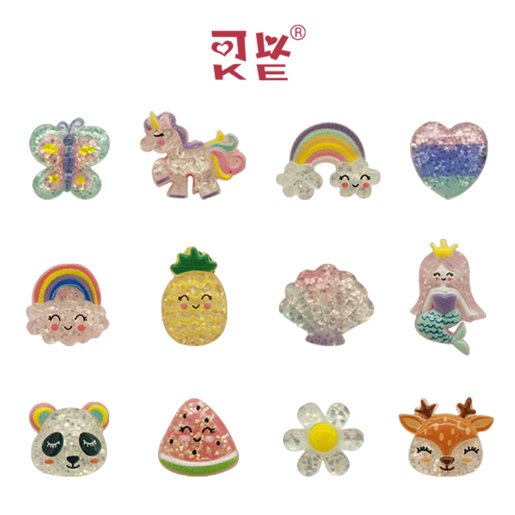 DIY смола, патч, милый мультяшный смоляной аксессуар, украшение для мобильного телефона, детские аксессуары, единорог, оптовая продажа