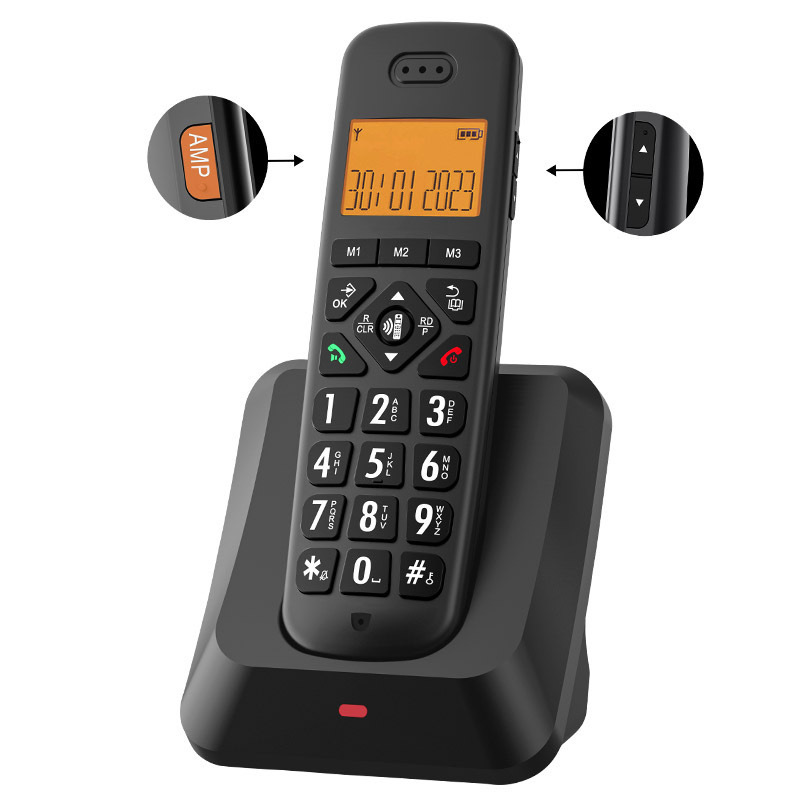 Cross-border in stock big and letter D1011 big button stand-alone home business office handheld cordless telephone