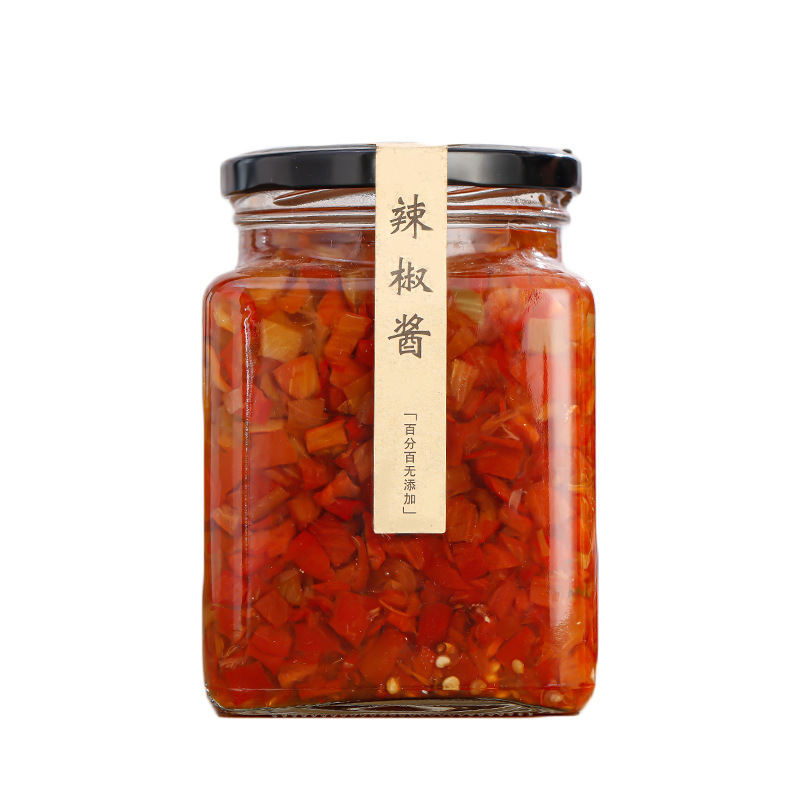 Food-Grade Square Canning Jar, Honey Jar, Jam Jar, Pickle Jar, Sealed Jar with Lid, High Temperature Resistant, Steamable Empty Jar