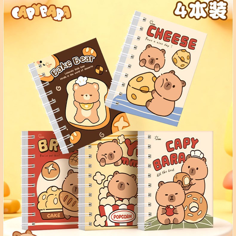 Cute Cartoon A7 Spiral Notebook Student Small Notebook Pocket Notebook High-Value Portable Mini Notepad