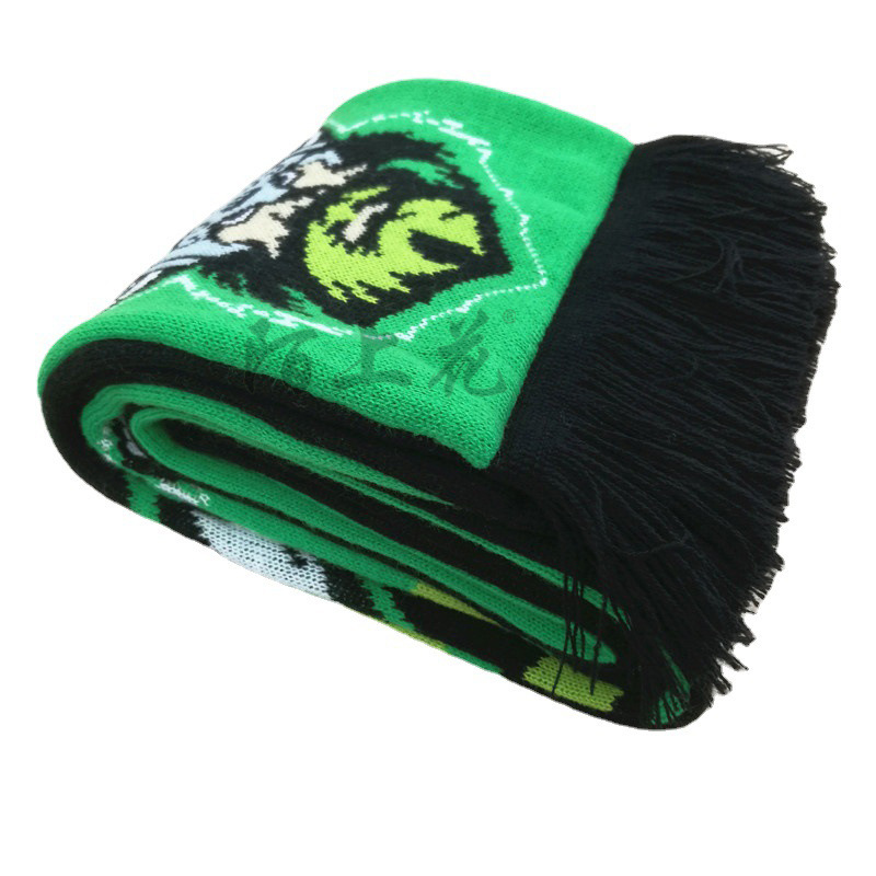 Acrylic Knitted Jacquard Football Scarf Customization Professional Game Promotion Scarf Factory Fan Scarf Customization