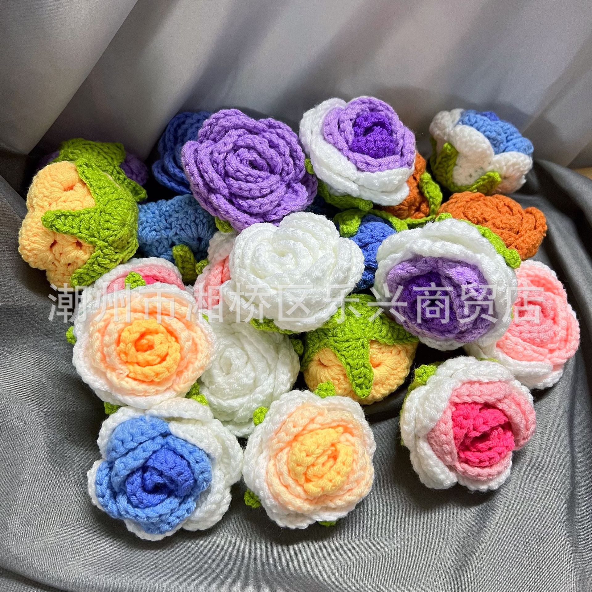 Wool Crochet Artificial Flower Head Rose Sunflower DIY Clothing Accessories Accessories Jewelry Flower Leaf Petals