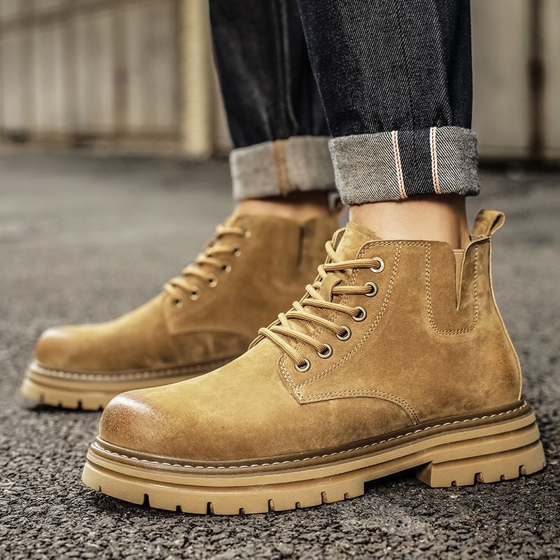 Старые ботинки Сяо Мартин Мужские полувысокие ботинки Челси короткие ботинки Мужские повседневные рабочие ботинки ретро осенние и зимние повседневные ботинки ревеневые