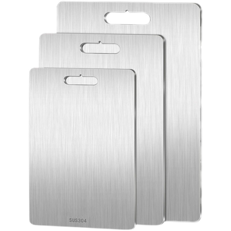 Cross-Border 304 Stainless Steel Cutting Board, Commercial Cutting Board, Thickened Double-Sided Household Anti-Mold and Anti-Bacteria Chopping Board, Popular Model