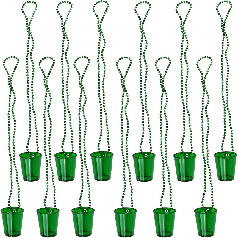 Christmas Halloween Transparent Plastic Shot Glass Single Party Connected Bead Necklace Bead Chain Cup