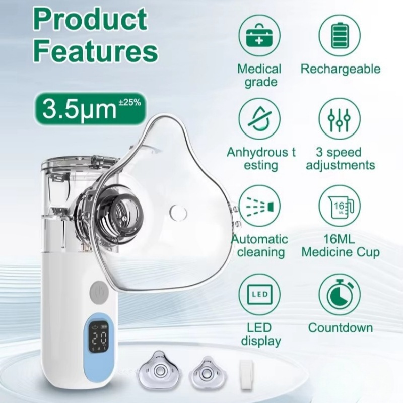 Intelligent digital display handheld atomizer nebulizer children's household portable atomizer automatic flushing cross-border